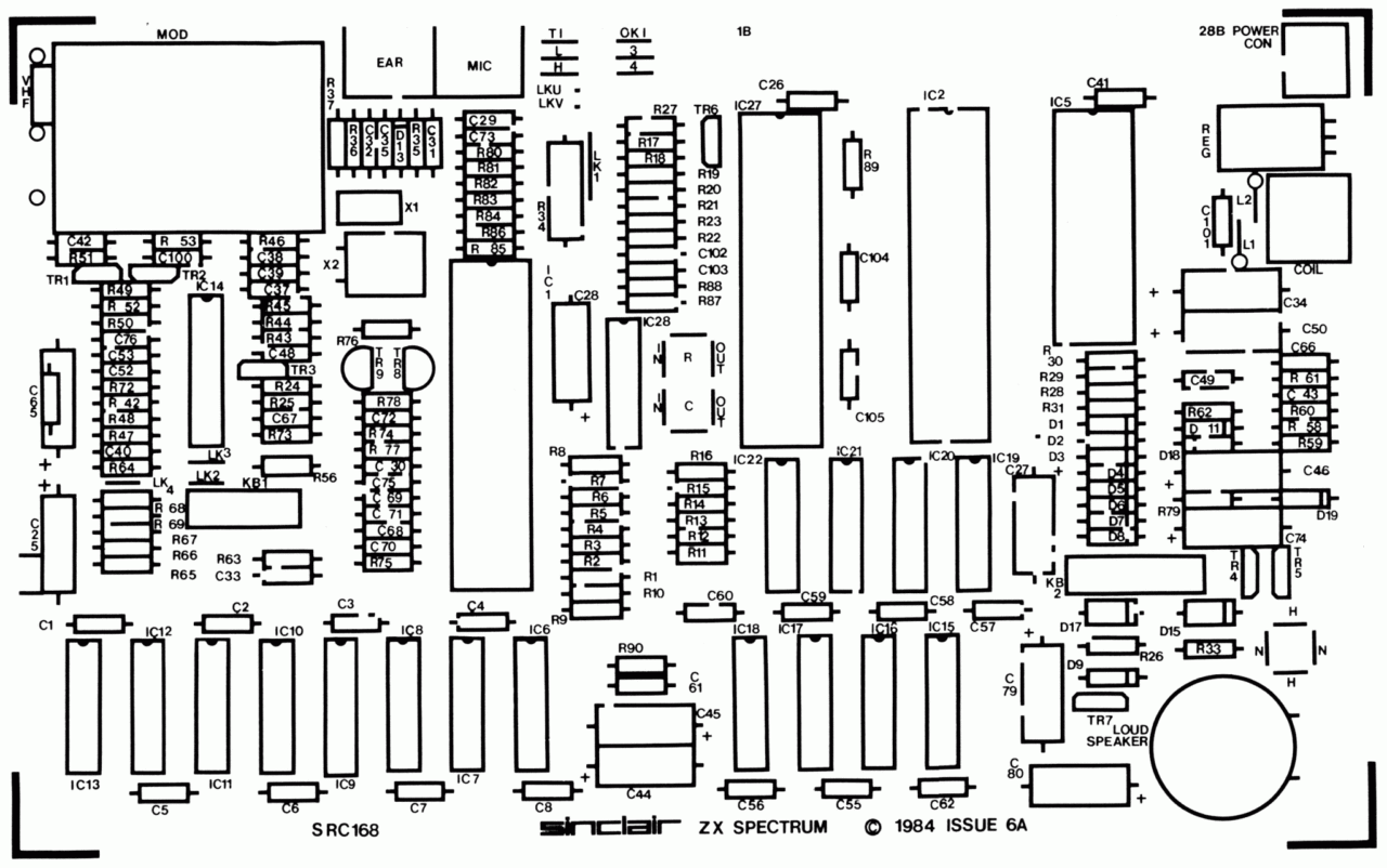 Schematics (Sinclair ZX Spectrum 16/48k) - RetroSix Wiki